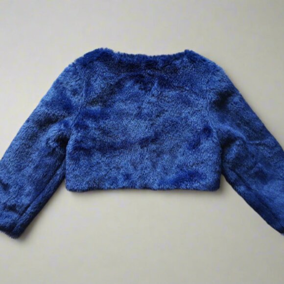 Rare Editions Navy Faux Fur Shrug (3T & 4T) - Picture 2 of 5